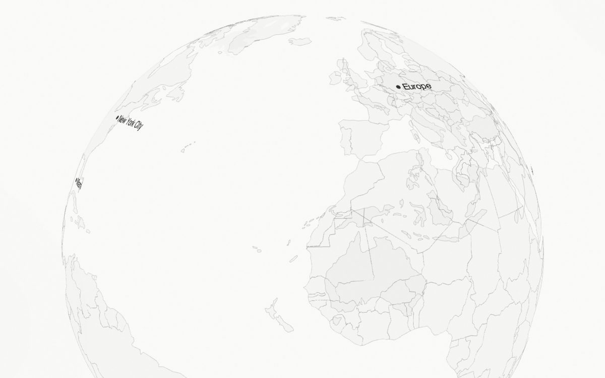 The Travel Guide globe showing visited cities